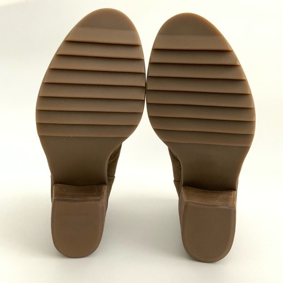 Biala Bootie Women Size 5M Tan Leather Lace-up Block Heel Distressed - Picture 10 of 12